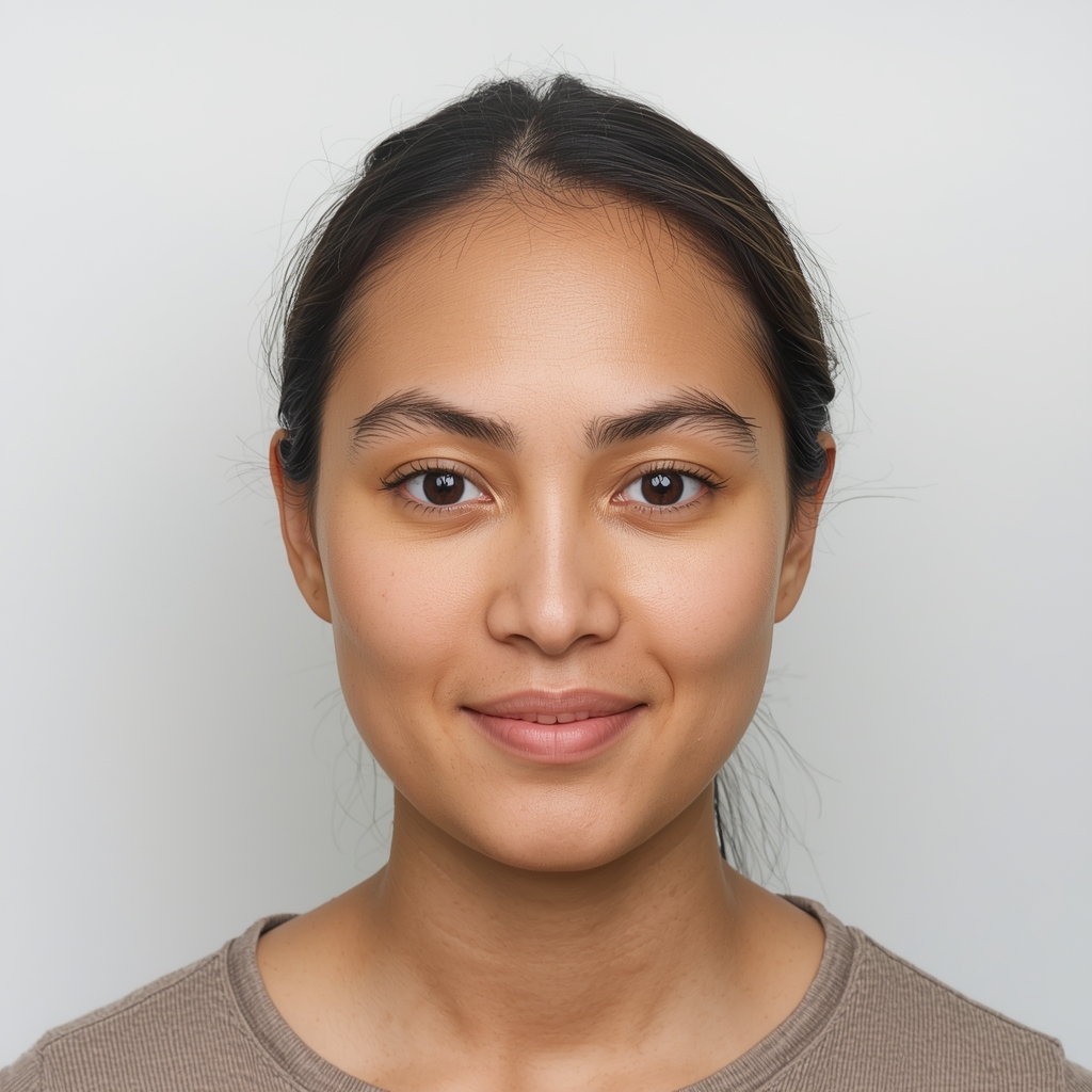 Correct green card photo example